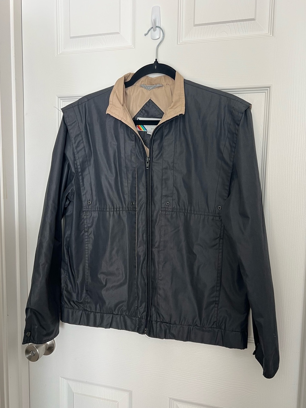 Vintage Members Only Europe Craft Jacket | Black & Tan | Size M (9/10)